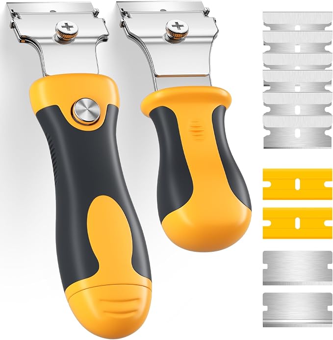 DIYSELF 12 Pack Razor Blade Scraper, Extendable Handle & 10 Extra Blades | by DIYSELF