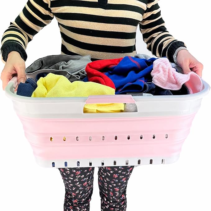 SAMMART 21L Super Mini Collapsible 3 Handled Plastic Basket - Image 6