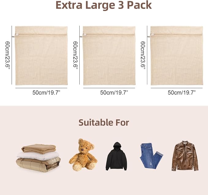 100% Pure Cotton Mesh Laundry Bags, Premium Soft, No Dye - Image 6