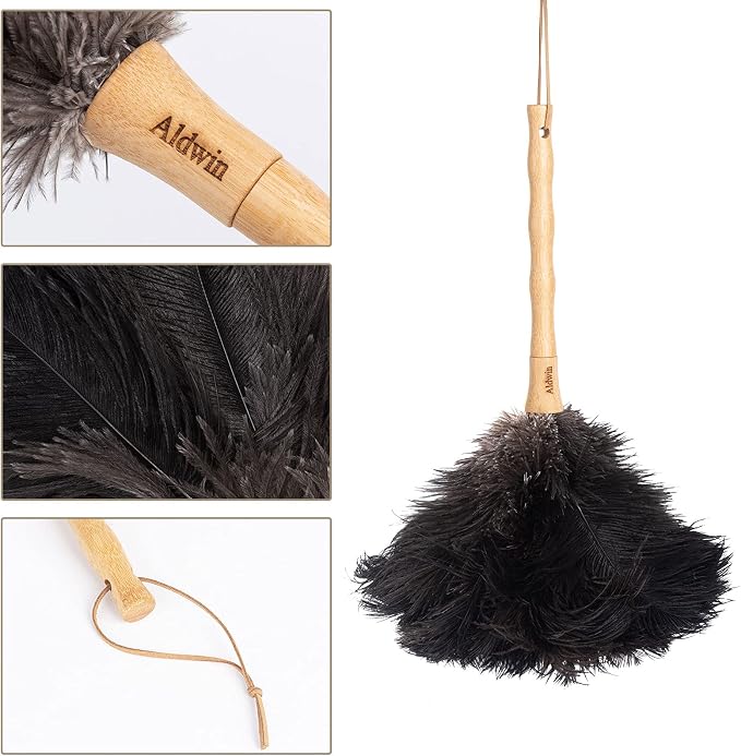 Aldwin Ostrich Feather Dusters for Cleaning, 16 inch Black | Genuine Ostrich - Image 4