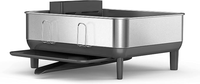 simplehuman Steel Frame Dishrack, Compact Dish Drying Rack - Image 4
