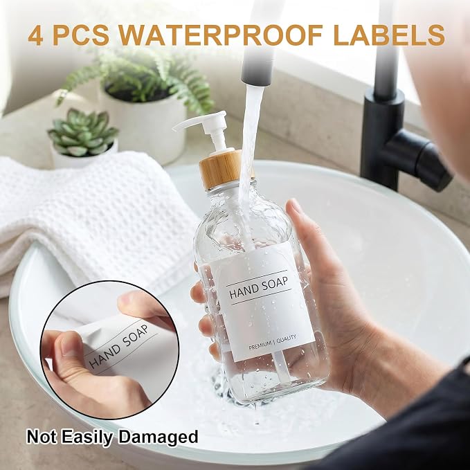 KASUNTING Clear Soap Dispenser, 2 Pack Plastic Dish Soap Dispenser - Image 4