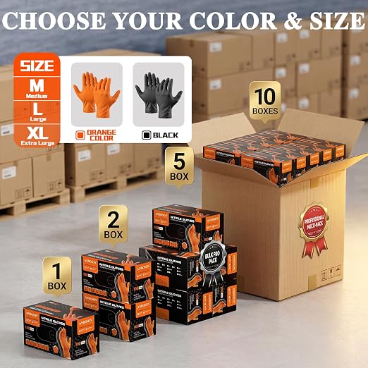 ANBOSON 10 Mil Heavy Duty Mechanic Nitrile Gloves - Image 6
