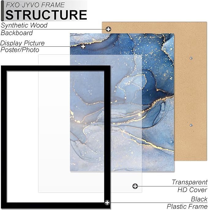5x14 Picture Frame, Black Frame for 5 x 14 Inch Picture Poster Photo, Light Weight and High Transparent 5 by 14 Frame for Wall - 1 Pack/Black/5"x14"