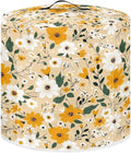 Kitchen Appliance Dust Cover for 3 Quart Pressure Cooker/Air Fryer/Rice Cooker Dust & Stains Protection Cover with Top Handle and Storage Pocket Yellow White Daisy Flowers