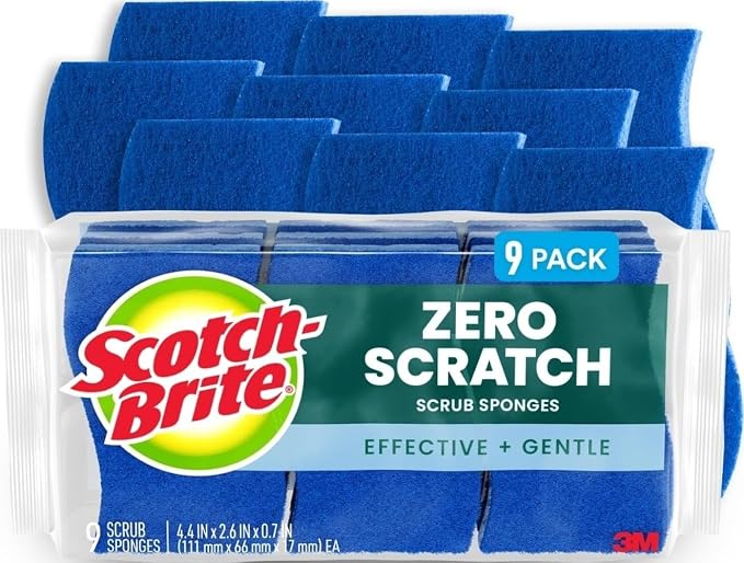 Scotch-Brite Zero Scratch Scrub Sponge, 9 Pack | Kitchen Sponges by Unknown