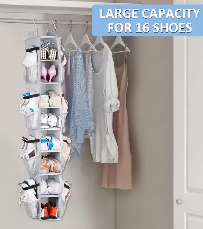 SLEEPING LAMB 8 Shelves Hanging Shoe Rack Hanger, Narrow Hanging Shoe Organizer - Image 2