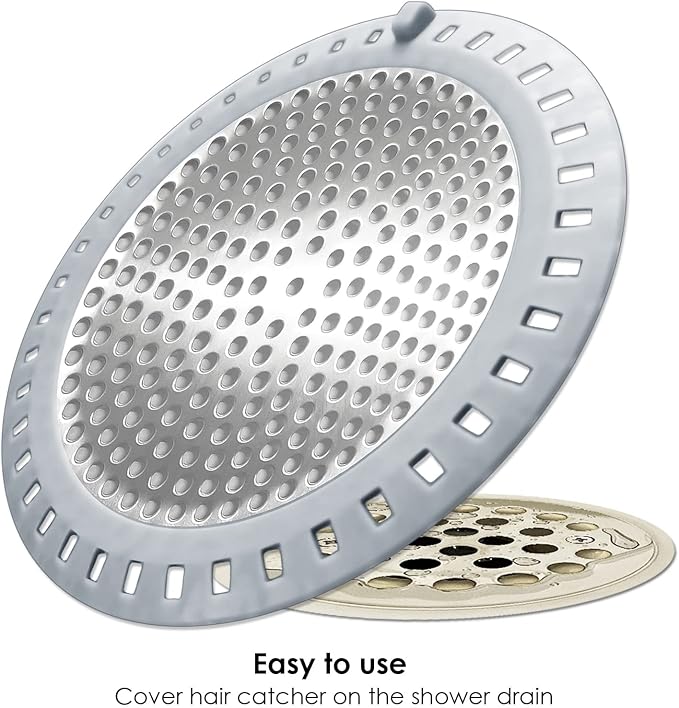 Seatery 2PCS Shower Drain Hair Catcher, Shower Drain Strainer, Stainless Steel - Image 4