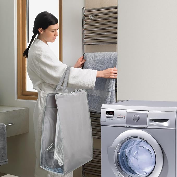 FENTEC 1 Pack Grey Hanging Laundry Hamper，Laundry Hamper Bag - Image 8