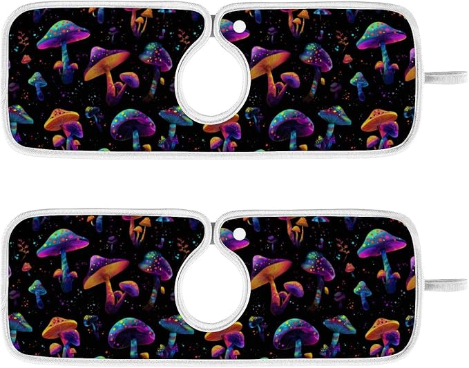 Neon-color Mushrooms Sink Mat for Faucet Sink Splash Guard Faucet Handle Drip - Image 2