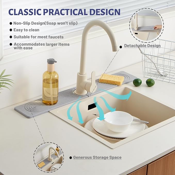 Fast Drying Stone Faucet Mat for Kitchen Sink - Image 4