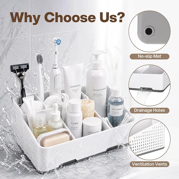 Cleangor Countertop Bathroom Organizer, Toothbrush Holder - Image 5
