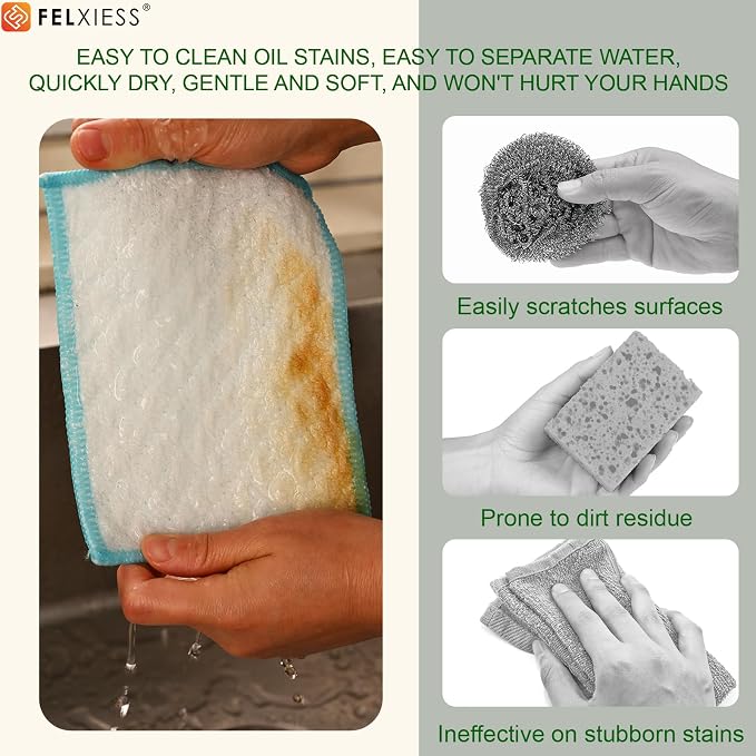 Blue Microfiber Scrubbing Pads, Non-Scratch - Image 2
