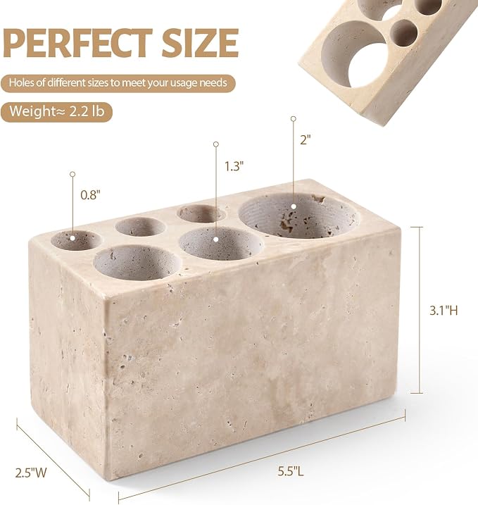 BCS Travertine Toothbrush Holder - Image 3