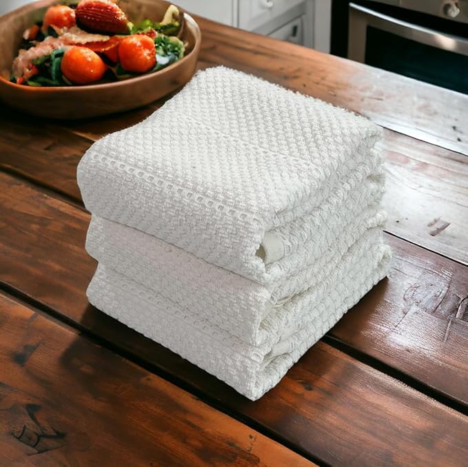 White Kitchen Hand Dish Towels, 100% Cotton - Image 8