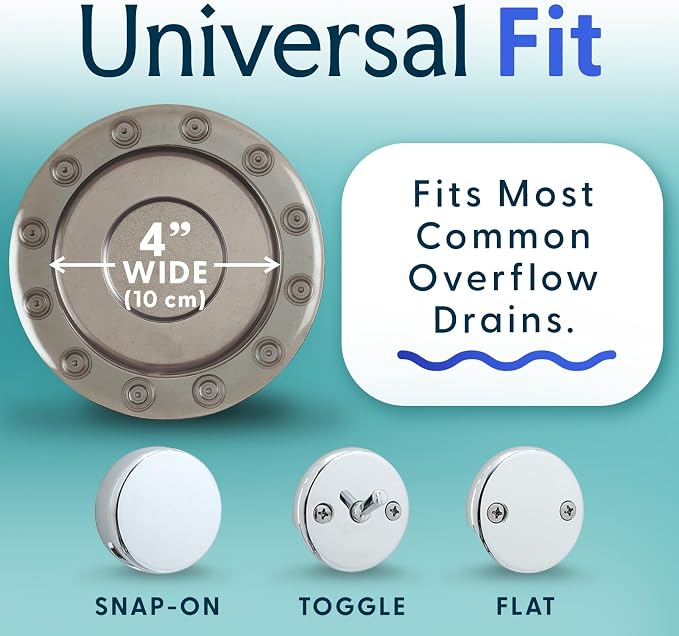 SlipX Solutions Bottomless Bath Overflow Drain Cover Accessory, Bronze | Adds - Image 4