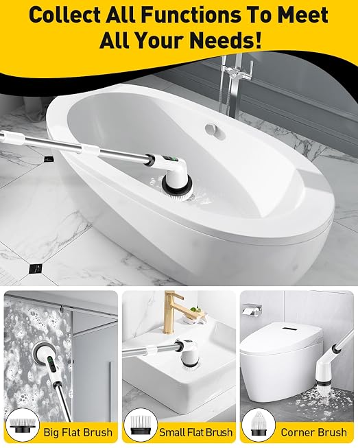 Electric Spin Scrubber for Bathroom, Shower Scrubber - Image 4