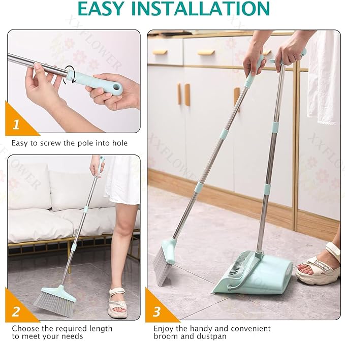 XXXFLOWER Broom and Dustpan Set - Image 4