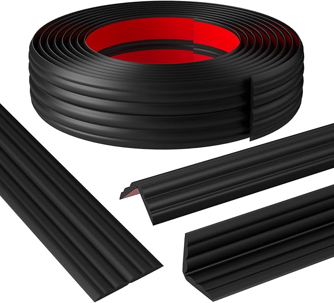 Wall Corner Protector & Edge Guard，Peel and Stick Wall Trim Moulding Inside & Outside Corner Molding Trim Caulk Strip, Self Adhesive Trim for Wall Edge,Ceiling,Countertop, 2.36” W x40’ L，Black