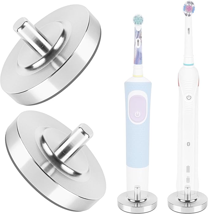 2 Pack Silver Electric Toothbrush Holder by LUEXBOX