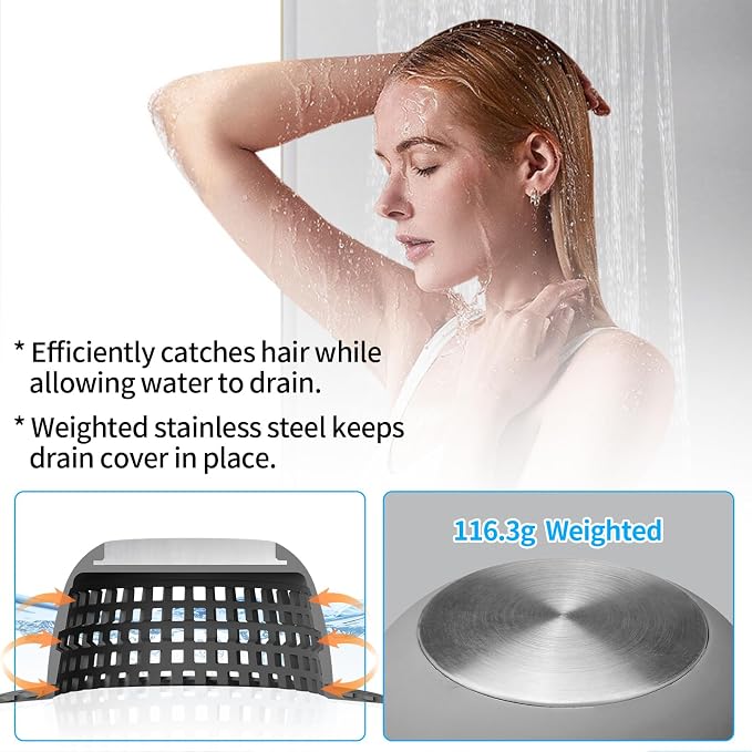 Aluvor Shower Drain Hair Catcher Bathtub Drain Cover Sink Drain Protector | - Image 5