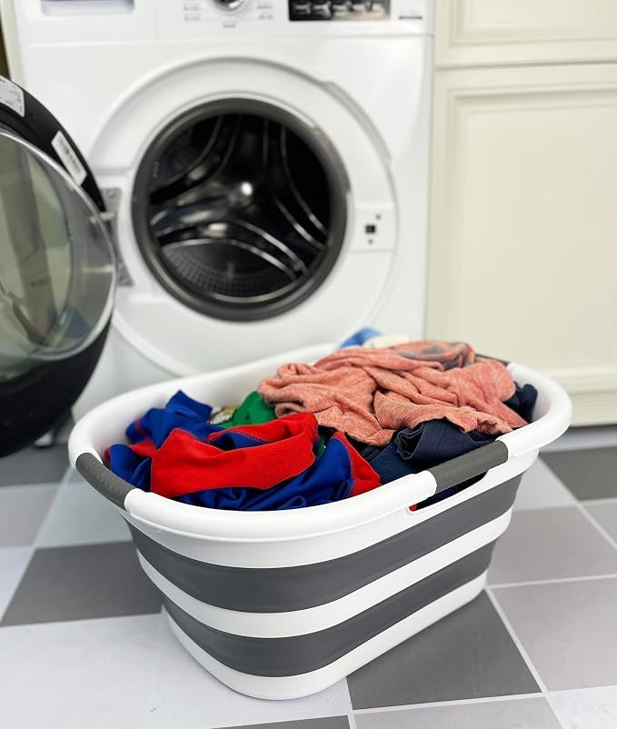 SAMMART 40L Plastic Foldable Laundry Basket/Tub - Image 2