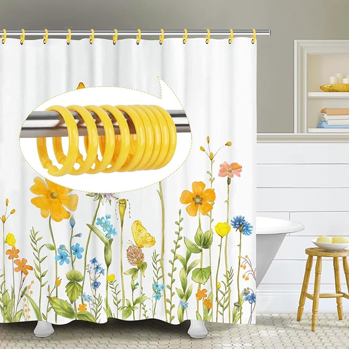Yellow Shower Curtain Hooks - Image 6