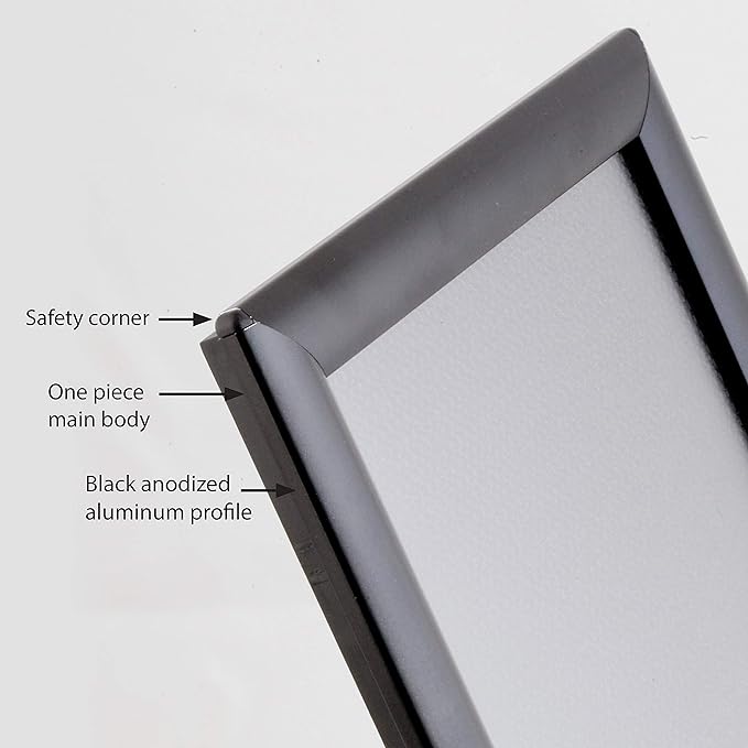 M&T Displays 8.5 x 11 Picture Frame, Front Loading Diploma Frame, Black Color, 1" Profile Size, 50 Packs