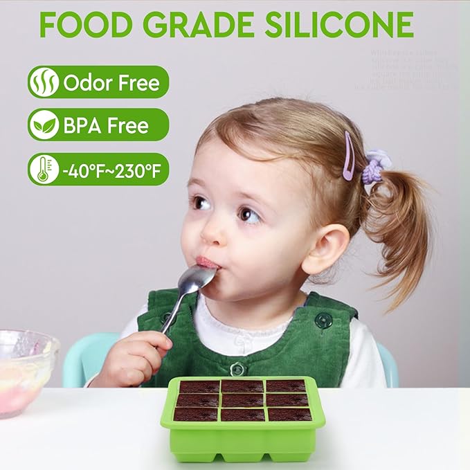 Silicone Ice Cube Trays with Lid,9x1.3 inch,BPA Free,Small Ice Cube Trays for Freezer | Mini Ice Cube Trays-Nugget Ice Tray with lid for Mini Fridge with Freezer for Coffee,Cocktail,Baby Food