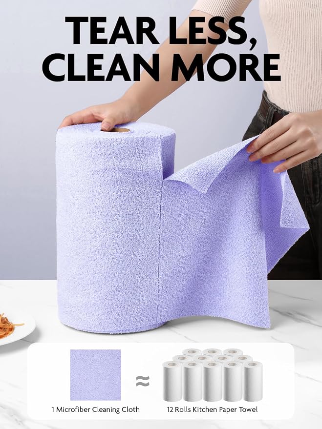 Fantasticlean Microfiber Cleaning Cloth Roll- 75 Sheets, Tear-away Microfiber - Image 2