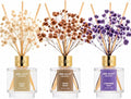 Reed Diffuser Set of 3, Clean Linen Cashmere Vanilla Lavender Garden Oil Reed by Airkeep