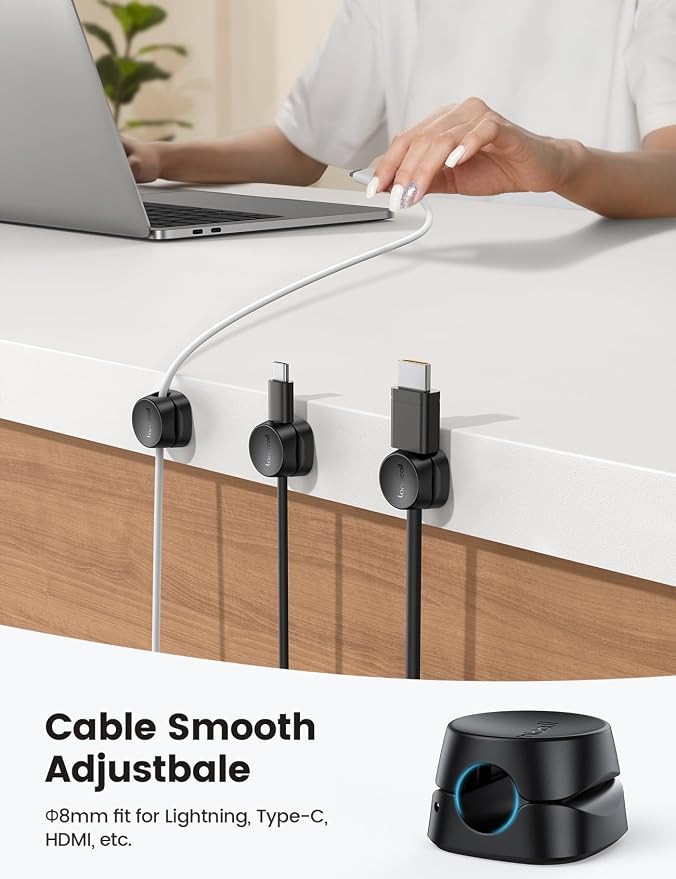Lamicall 12 Pack Spring Cord Organizer Clips, Cable Management - Image 5