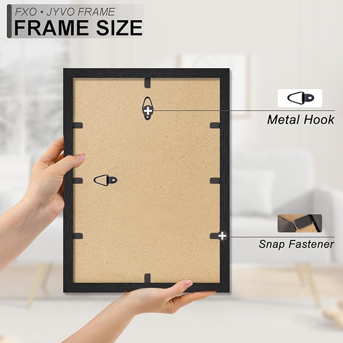 Engineered Wood 10x16 Picture Frame Set of 6, Black Frame for 10 x 16 Inch Picture Poster Photo, Light Weight 10 by 16 Frame with Wood-grain for Wall - 6 Pack/Black/10 x16