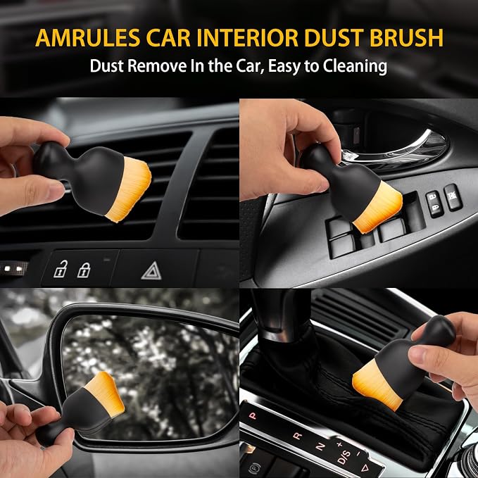 Amrules 2 Pcs Car Interior Detailing Brush Cleaning Tools, Gentle on Surfaces - Image 3