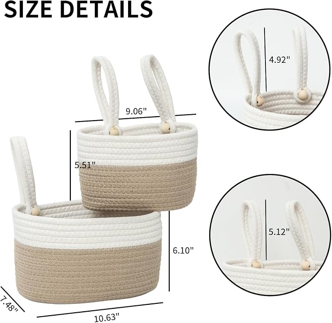 YAHUAN Cotton Hanging Basket for Organizing Hanging Wall Basket - Image 3