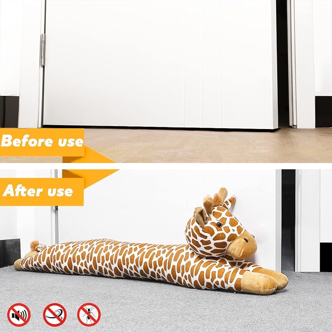 36 Inch Heavy Duty Under Door Draft Stopper, Cute Animals Shape Door & Window - Image 6