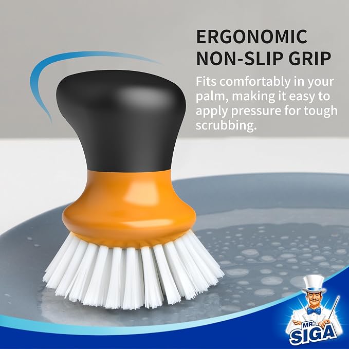 MR.SIGA Dish Scrub Brush, Palm Brush Dish Scrubber, sink cleaning, palm scrubber - Image 3