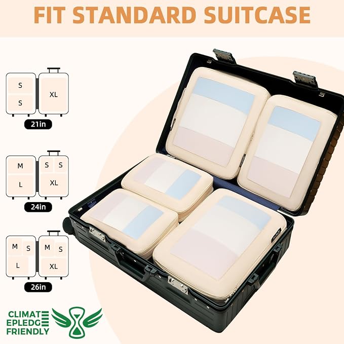BAGAIL 4 Set/6 Set/8 Set Compression Packing Cubes Travel Accessories - Image 8