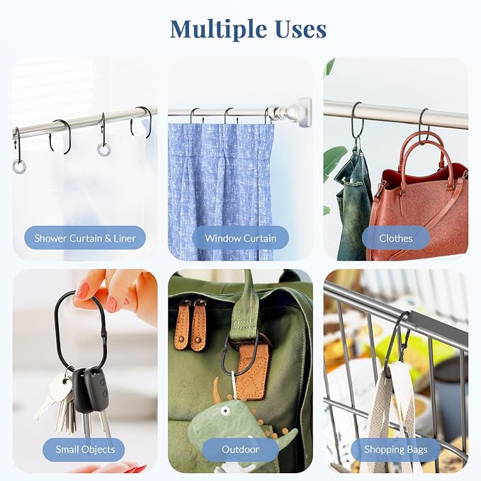 Bathway Shower Curtain Rings, Bathway Shower Curtain Hooks, Anti-Drop Smooth - Image 7