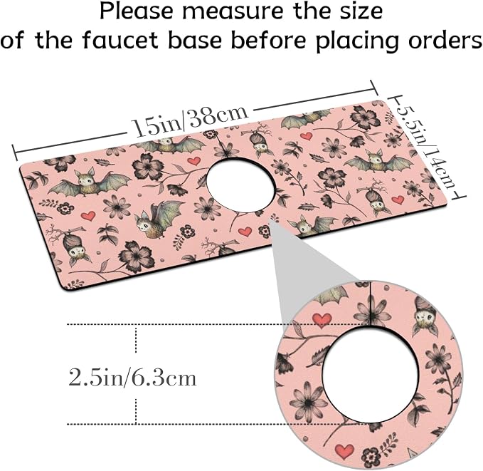 Halloween Kitchen Sink Splash Guard Faucet Mat, Farmhouse Sink Splash Guard - Image 2