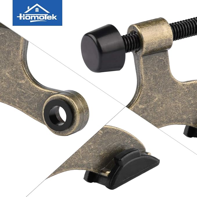 HOMOTEK 6 Pack Hinge Pin Antique Brass Door Stopper, Adjustable Deluxe Heavy - Image 5