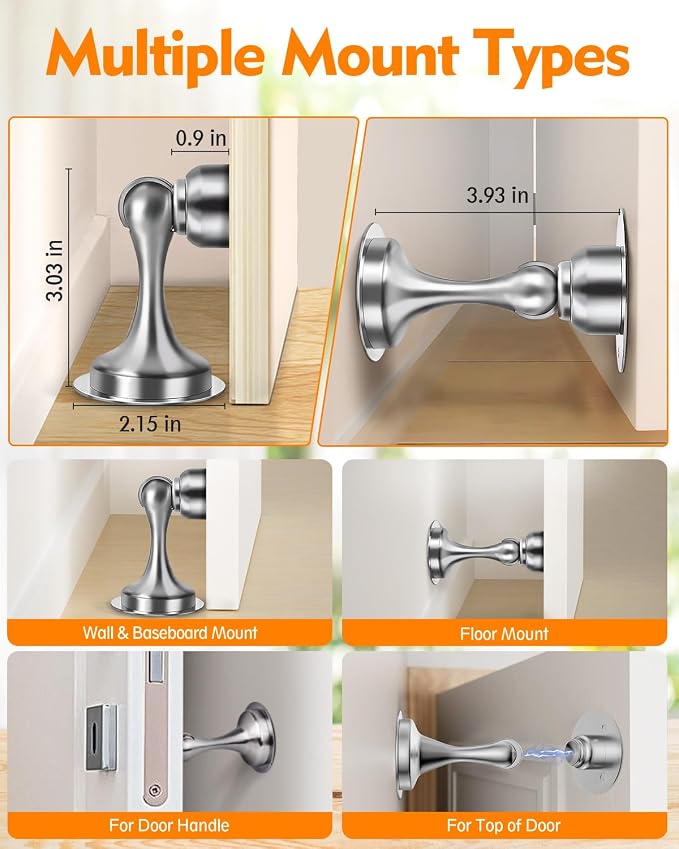 Door Stoppers Magnetic Door Catch Door Stop Holder Doorstop Keep Door Open | - Image 4