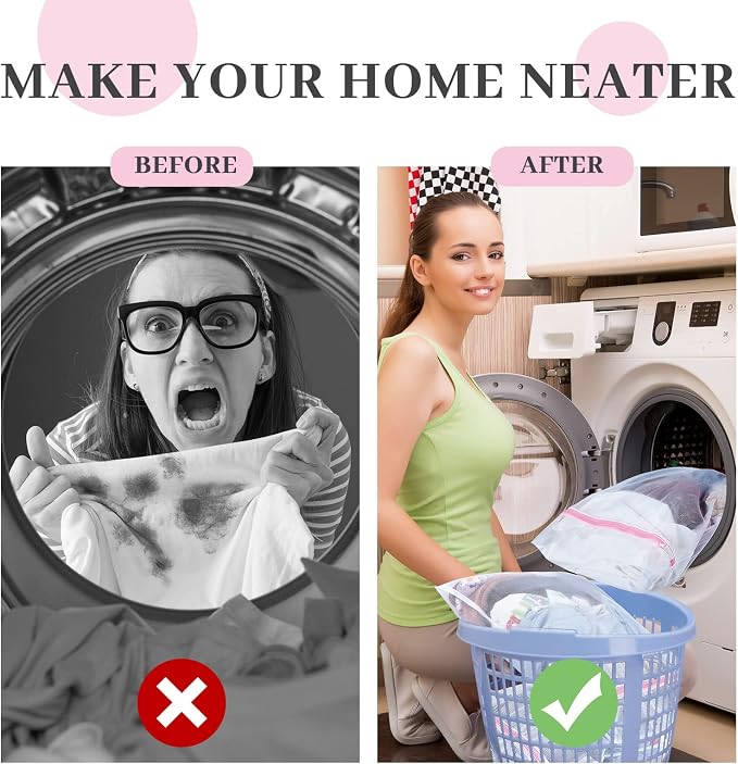 Nuenen 36 Pieces Mesh Laundry Bags Fine Mesh Wash Bags - Image 4