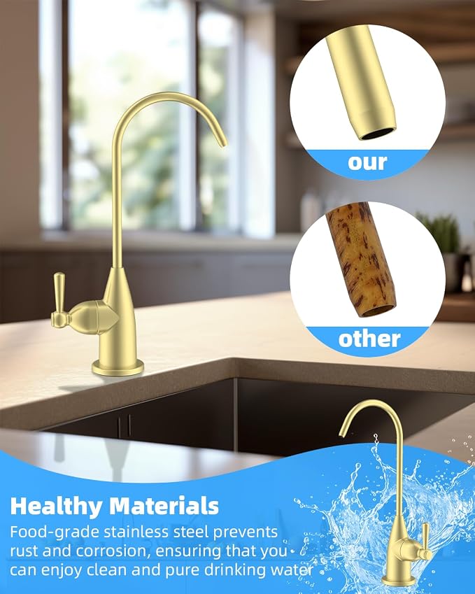 Hibbent Drinking Water Faucet for Bar and Kitchen Sink, Stainless Steel Reverse - Image 4