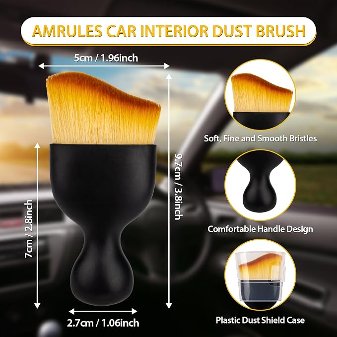 Amrules 2 Pcs Car Interior Detailing Brush Cleaning Tools, Gentle on Surfaces - Image 2