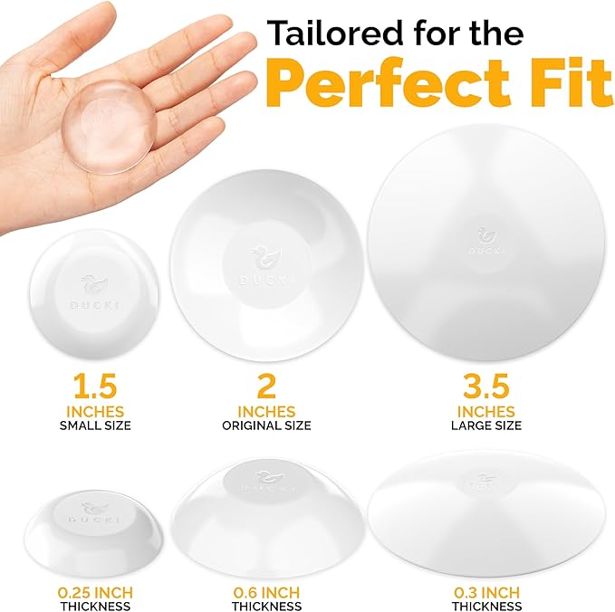 Ducki Door Stop Wall Protectors, 8 Pack White, Self Adhesive Reusable Solution for Stopping Wall Damage & Noise from Doors, Refrigerators, & in Your Home or Office, Durable Shock Absorbent & Discreet