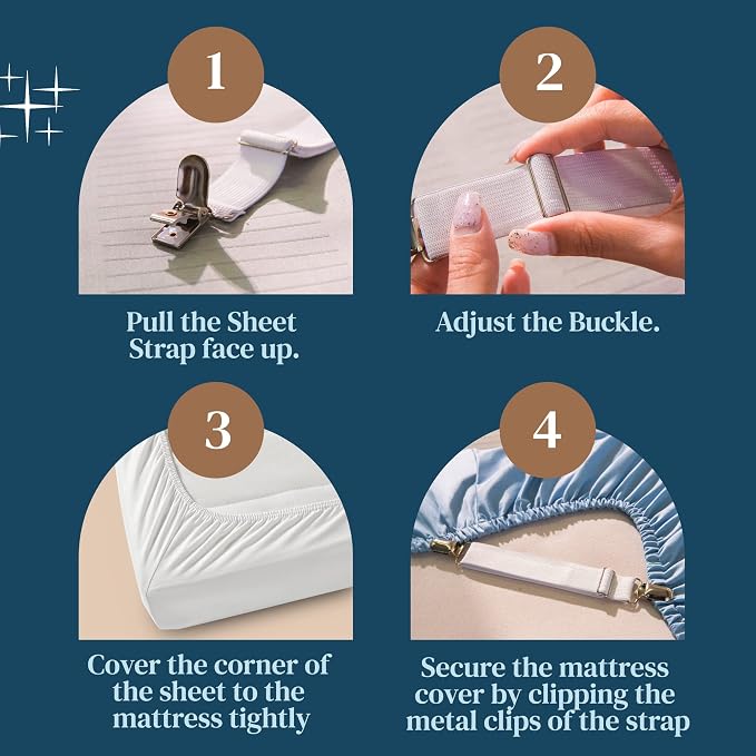 FeelAtHome 8-Piece White Bed Sheet Clips - Image 3