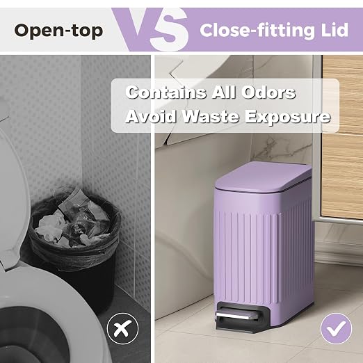 TrashAid 1.6Gal Slim Bathroom Trash Can - Image 5