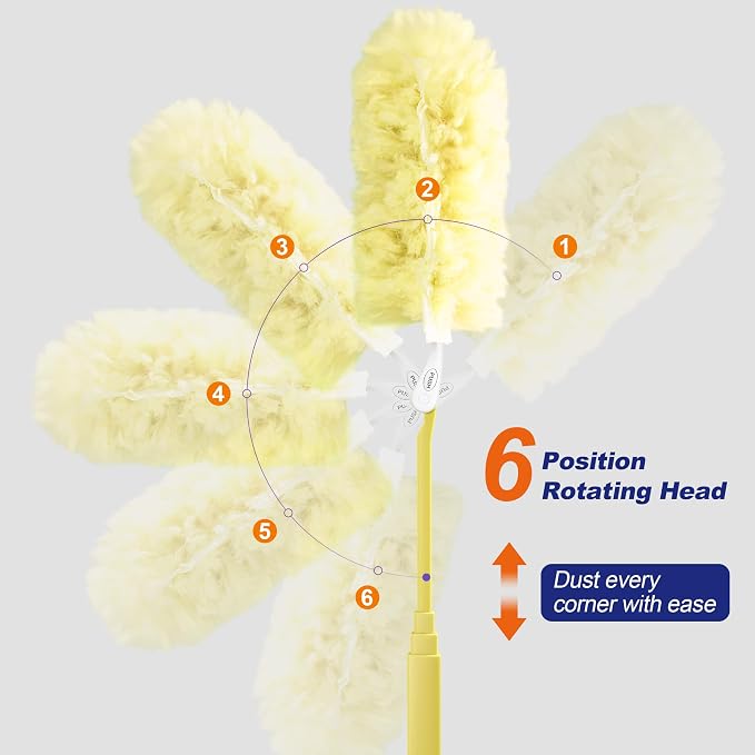 JOYMOOP Scented Telescopic Duster kit, 3FT Extendable Handle + 48 Yellow Refills - Image 11
