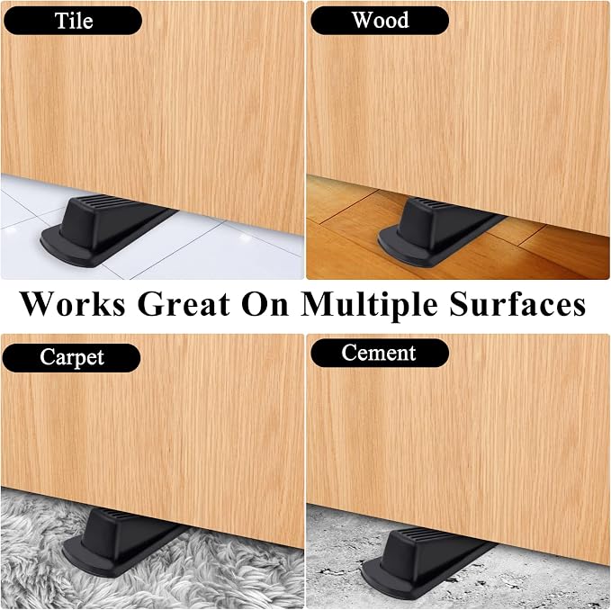 12 Pack Door Stoppers for Bottom of Door, 4.8x2.2x1.3in Door Stops, Rubber Door - Image 5